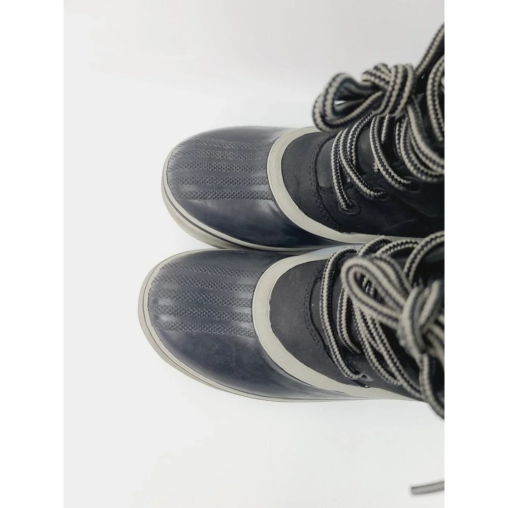 Sorel, Round Toe Leather and Rubber Lace-up Winter Boots, Women's‎ Size 7, Blac